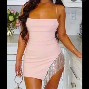Oh Polly Pink Embellished Dress